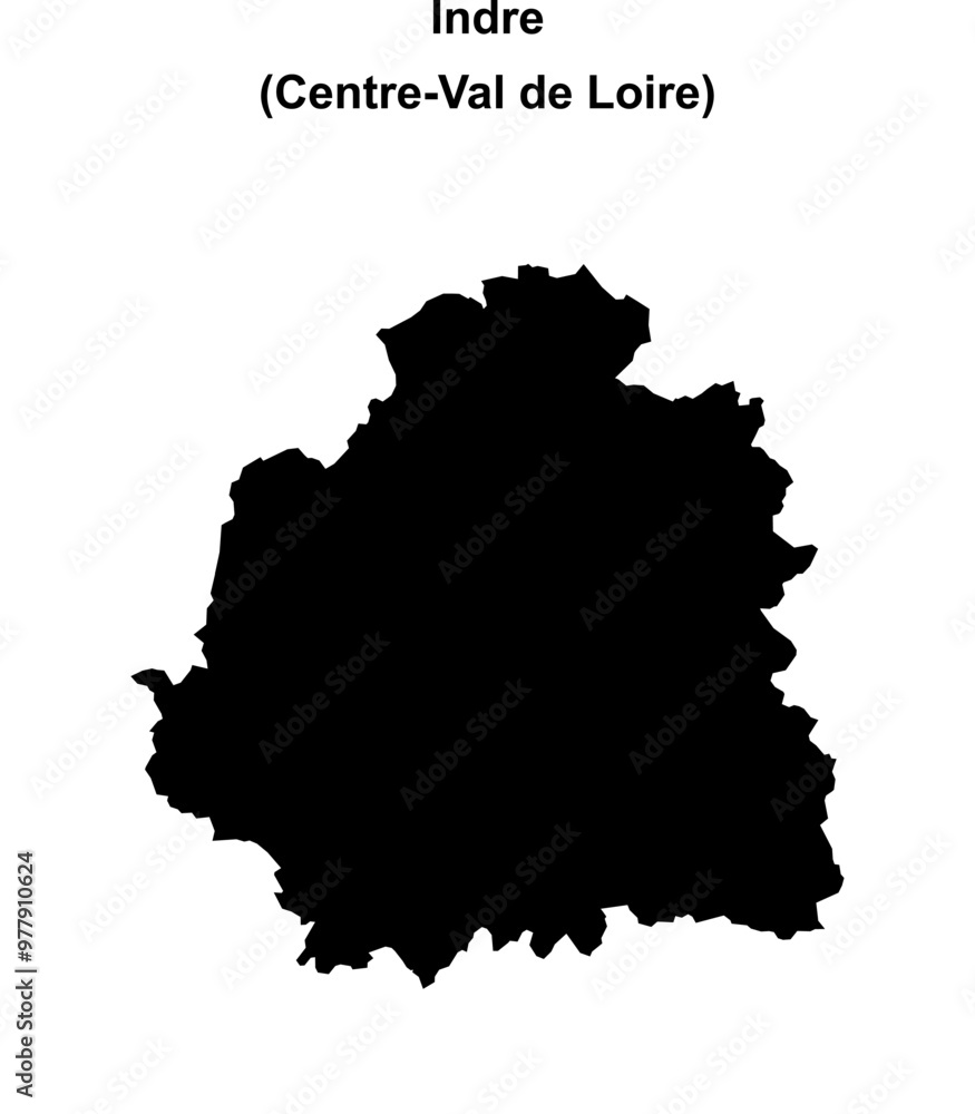 Indre department blank outline map Indre department blank outline map