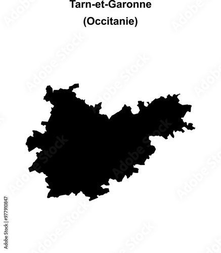 Tarn-et-Garonne department blank outline map