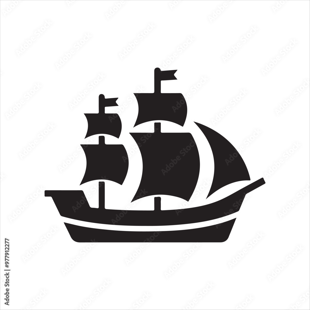 Longship Silhouette Vector Illustration – Nautical Theme Graphic Design Longship Silhouette Vector Illustration – Nautical Theme Graphic Design