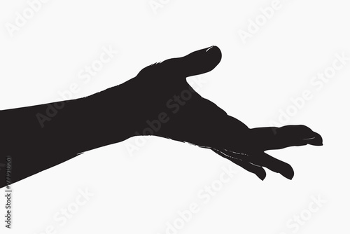Silhouette hand reaching out