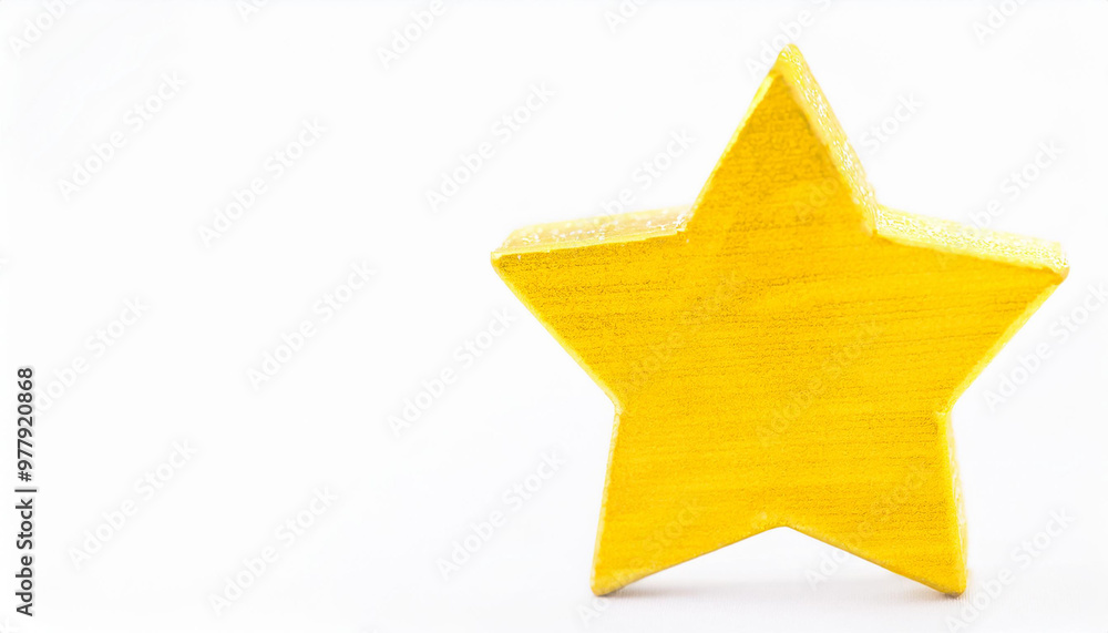 Yellow star isolated on white backdrop. Banner with copy space. Yellow star isolated on white backdrop. Banner with copy space.