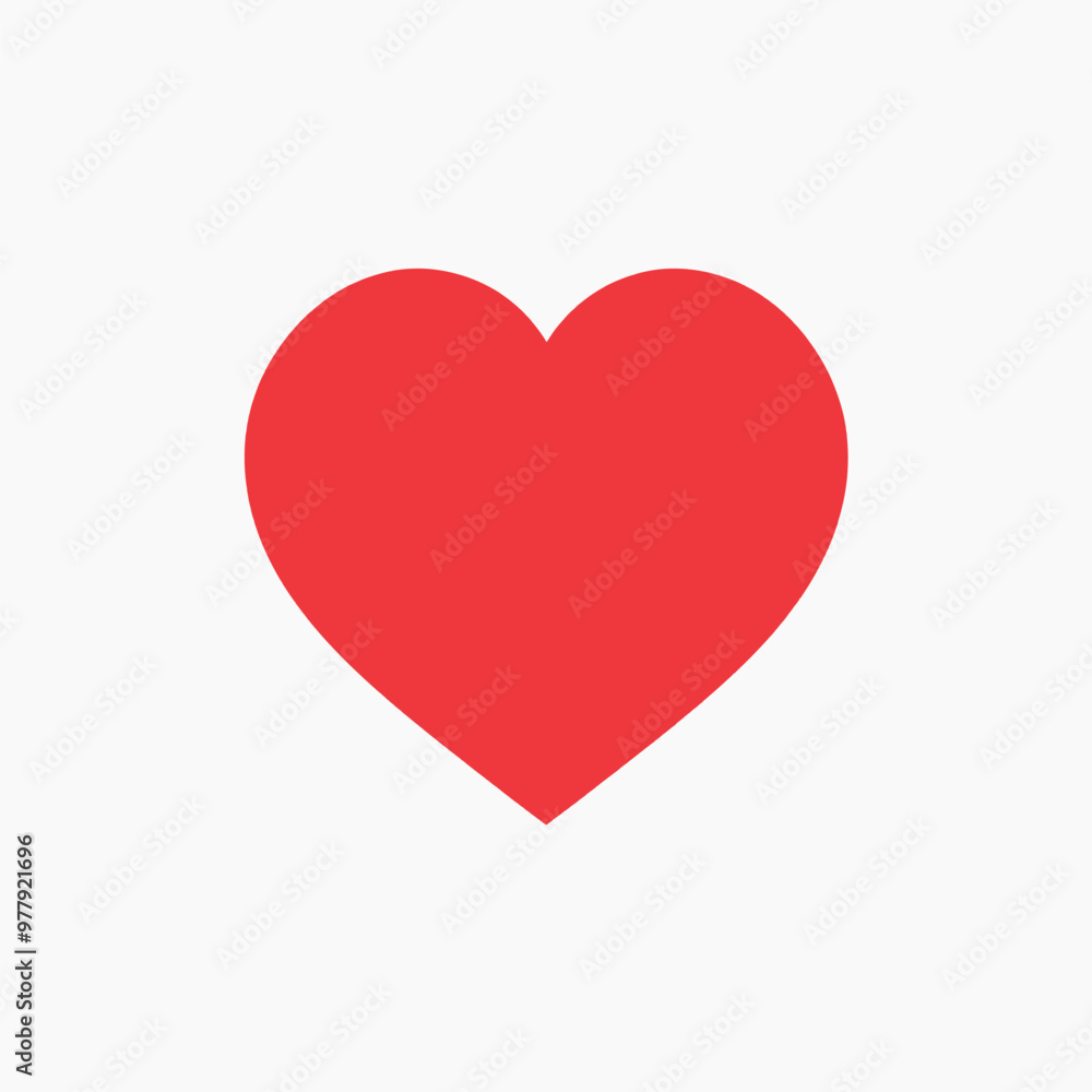 Red heart symbol on white Red heart symbol on white