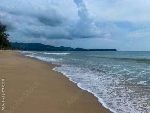 Andaman sea off the shores of Phuket, Thailand before rain begins during spring season photo