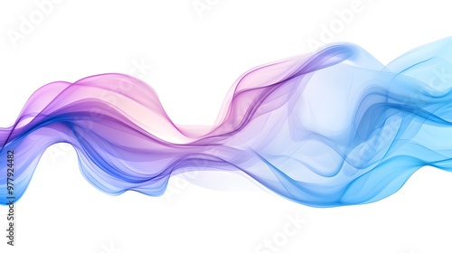 Abstract liquid waves, with blue and purple colors, against a white background