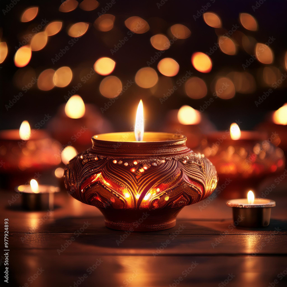 Diwali, lit candles symbolize the victory of good over evil Diwali, lit candles symbolize the victory of good over evil
