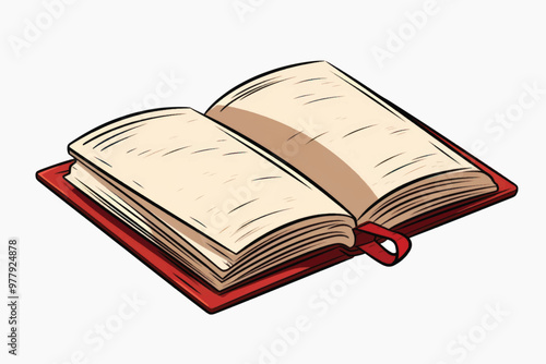 Open vintage book illustration