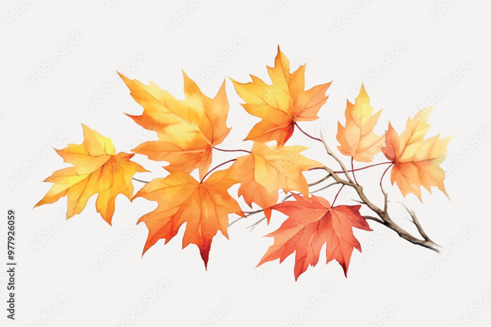 Autumn leaves watercolor art Autumn leaves watercolor art