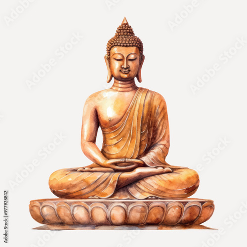 Serene Buddha statue meditation