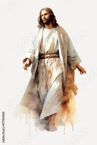 Religious figure in flowing robes