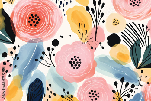 Colorful floral abstract pattern