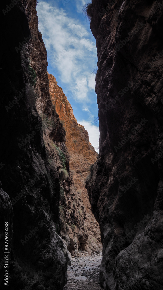The landscape of the gorge in Morocco The landscape of the gorge in Morocco