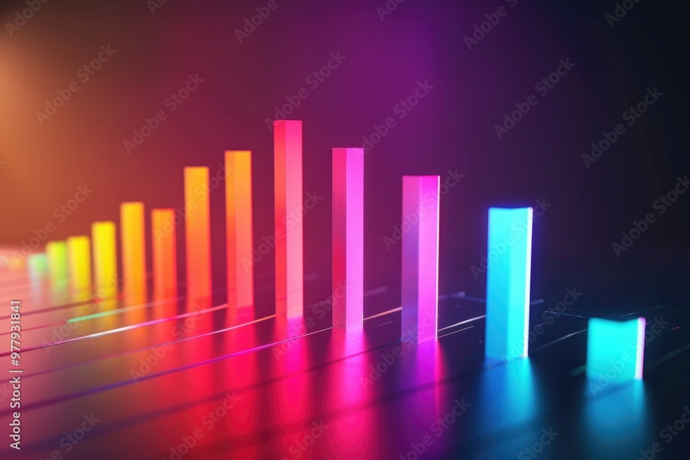 A colorful bar chart on a black background A colorful bar chart on a black background