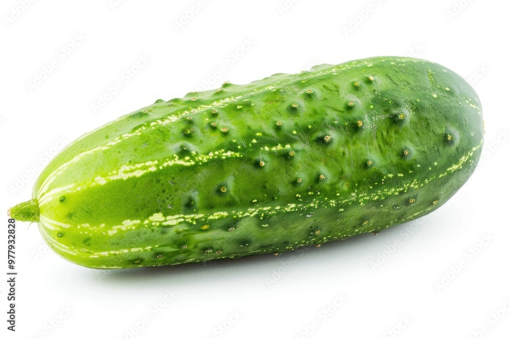 Fresh green cucumber isolated on white background Fresh green cucumber isolated on white background