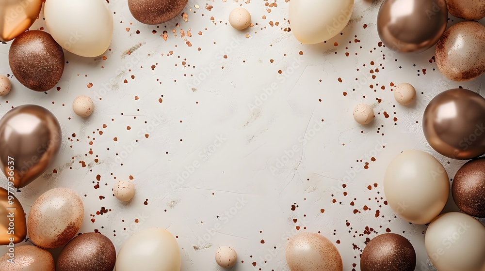 Elegant Neutral Balloons and Glitter with Copyspace, Perfect for Luxury Event Invitations or Party Banners
Elegant Neutral Balloons and Glitter with Copyspace, Perfect for Luxury Event Invitations or Party Banners