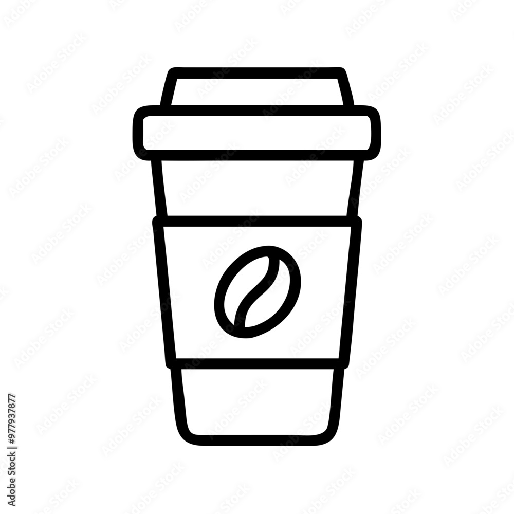 Vector icon of a coffee cup for beverage and café design
Vector icon of a coffee cup for beverage and café design