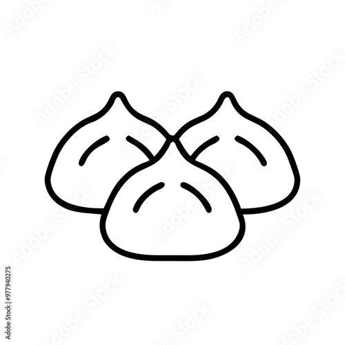 Dumplings vector icon in minimalistic style 