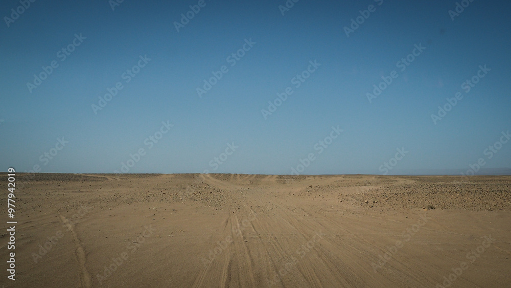 Naklejka premium The Sahara Desert en route to Erg Chigaga in Morocco