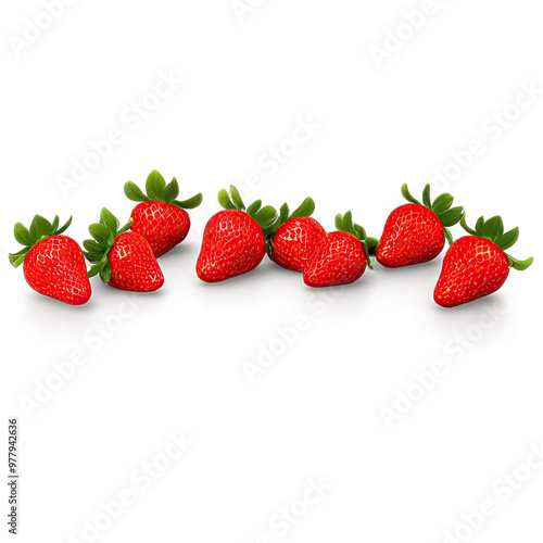 strawberries on white background