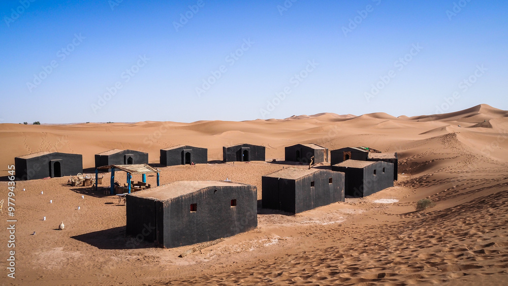 The landscape of Erg Chigaga in Morocco The landscape of Erg Chigaga in Morocco