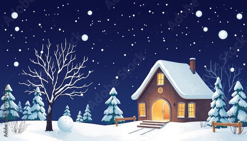 illustration vector hand drawn 3d winter art