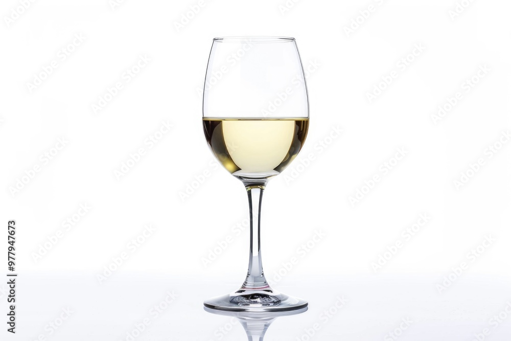 A single glass of white wine sitting on a table A single glass of white wine sitting on a table