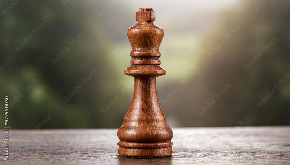 Isolated wooden chess piece with depth of field highlighting carved details and smooth finish Isolated wooden chess piece with depth of field highlighting carved details and smooth finish