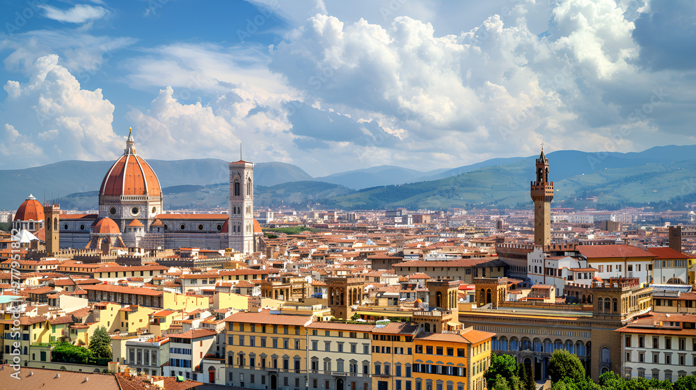 A panoramic picture of the cathedral of Santa Maria del Fiore  