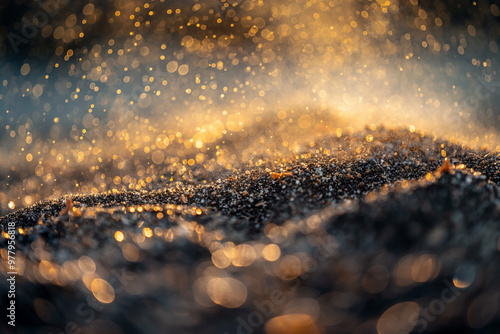 A macro shot of grains of sand in an ultra-realistic photo photo