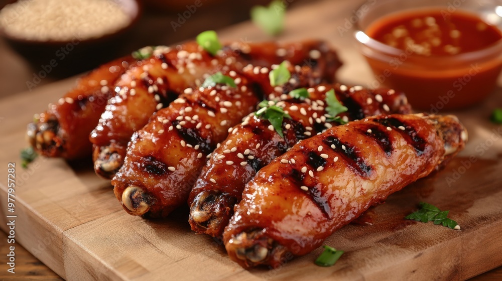 Crispy Chicken Wings with Sesame Seeds and Chili Sauce Crispy Chicken Wings with Sesame Seeds and Chili Sauce