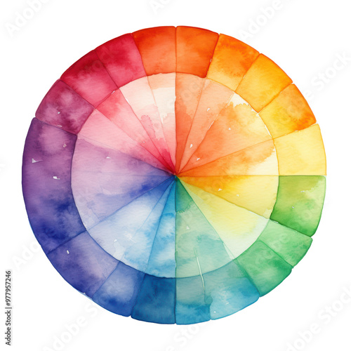 vibrant watercolor color wheel.