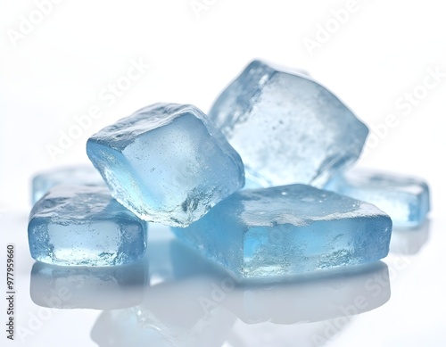 ice cubes isolated on white background