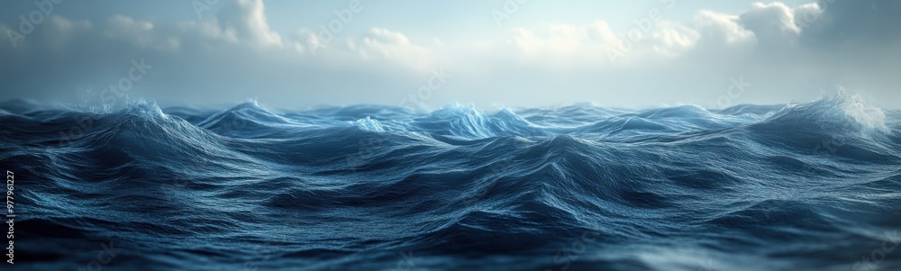 Large body of water with waves in the middle Large body of water with waves in the middle