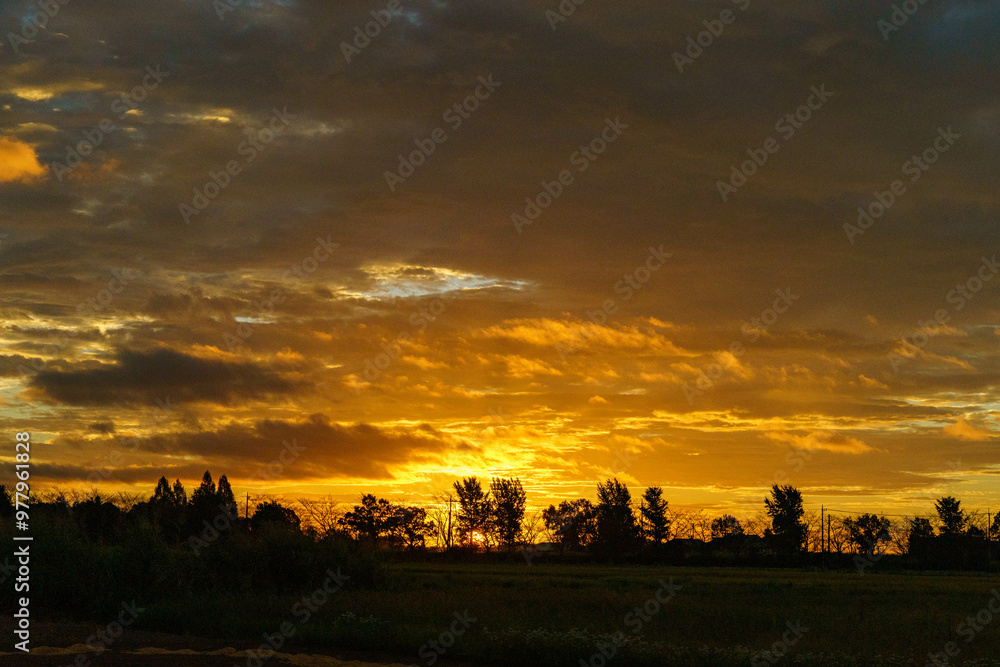 Obraz premium 美しい爽やかな朝焼け空