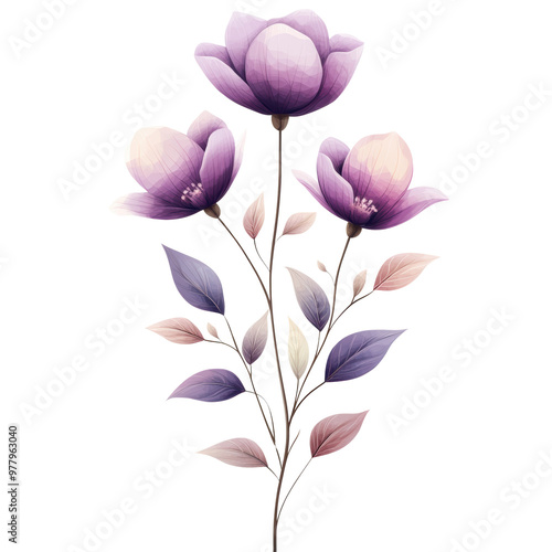 Wallpaper Mural purple flowers on a delicate stem. Torontodigital.ca