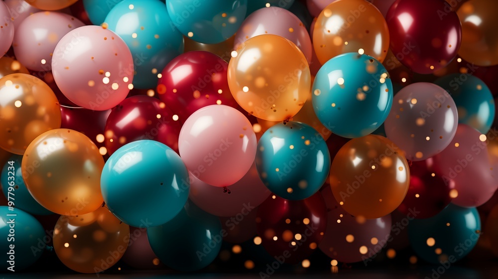 Colorful birthday balloons background Colorful birthday balloons background