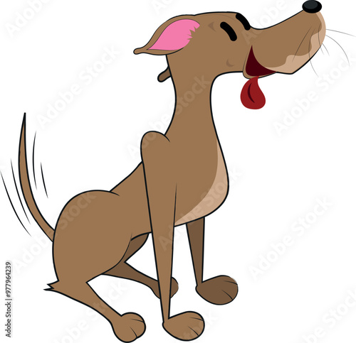 Cachorro caramelo. Vira-latas popular no Brasil, ilustração isolada