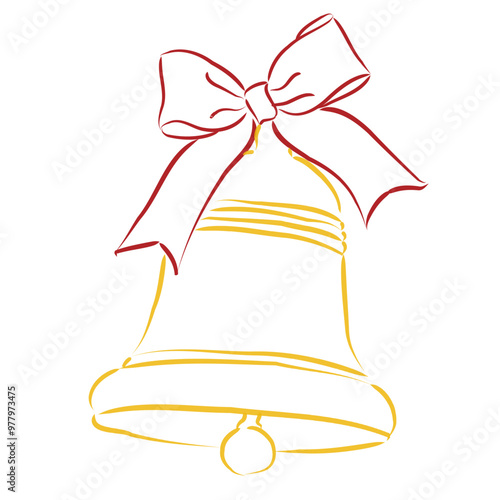 simple pen drawing of a Christmas bell