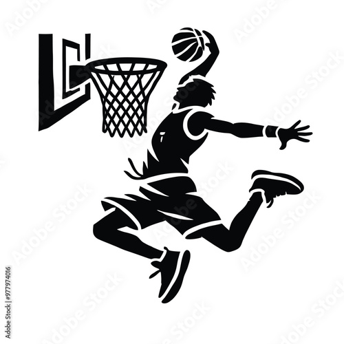 Basketball Dunk Silhouette