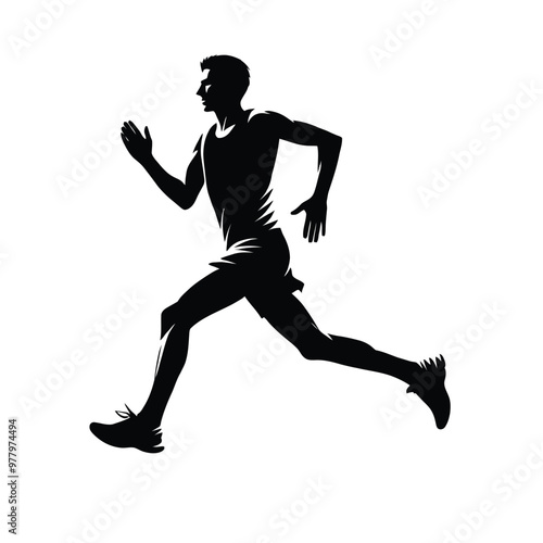 Marathon Runner Silhouette