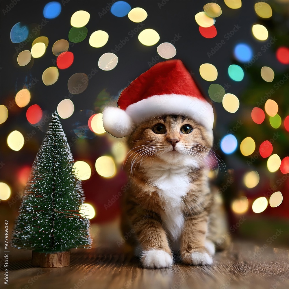 cat in Christmas mood cat in Christmas mood