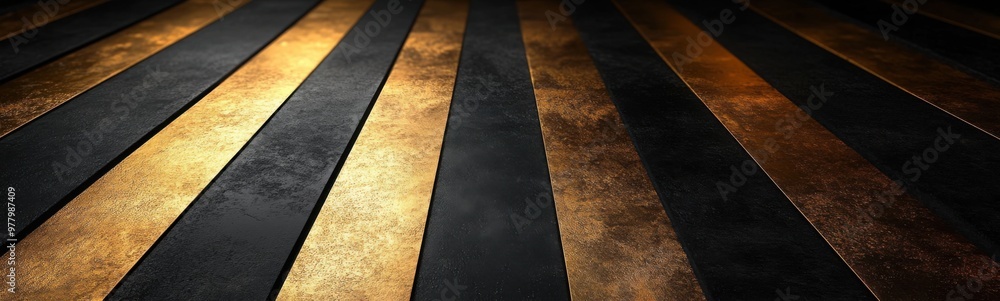 Close up of a black and gold striped floor Close up of a black and gold striped floor