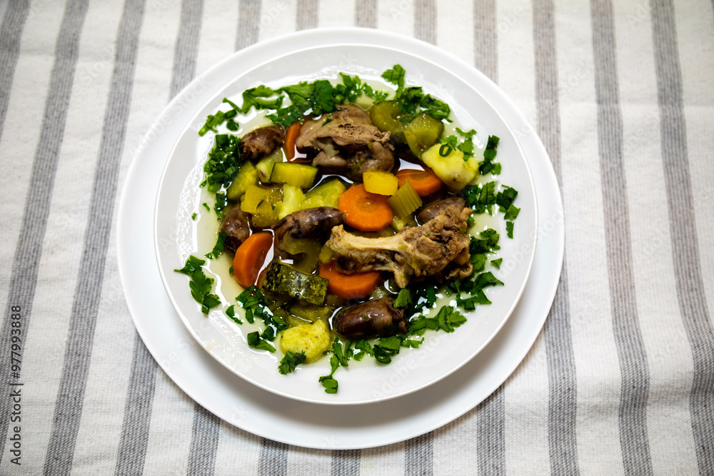 Nutritious chicken and vegetable soup Nutritious chicken and vegetable soup