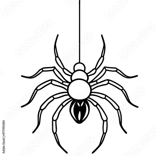 Detailed Spider and Web Vector Design