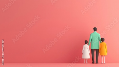 Financial anxiety, family unable to pay medical bills, 3D illustration