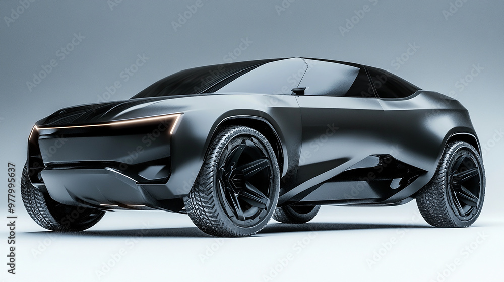 Fototapeta premium 黒い電気自動車
