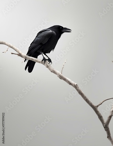 raven on a branch photo