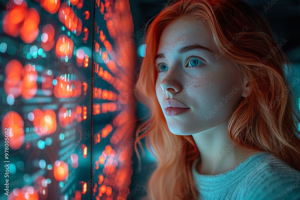 Businesswoman using data analytics for insights. Businesswoman using data analytics for insights.