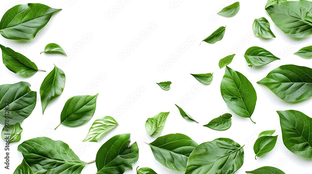 green leaves isolated on white background green leaves isolated on white background