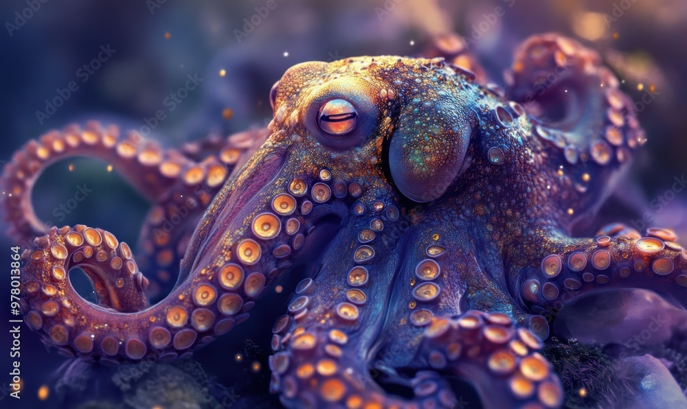 Colorful Octopus in Marine Environment Colorful Octopus in Marine Environment