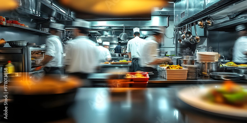 In a busy restaurant kitchen, skilled chefs prepare gourmet dishes using the freshest ingredients and top equipment to ensure culinary excellence and complete satisfaction for all diners